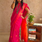 Candy - Pure Pink and Orange dual tone Cotton Saree