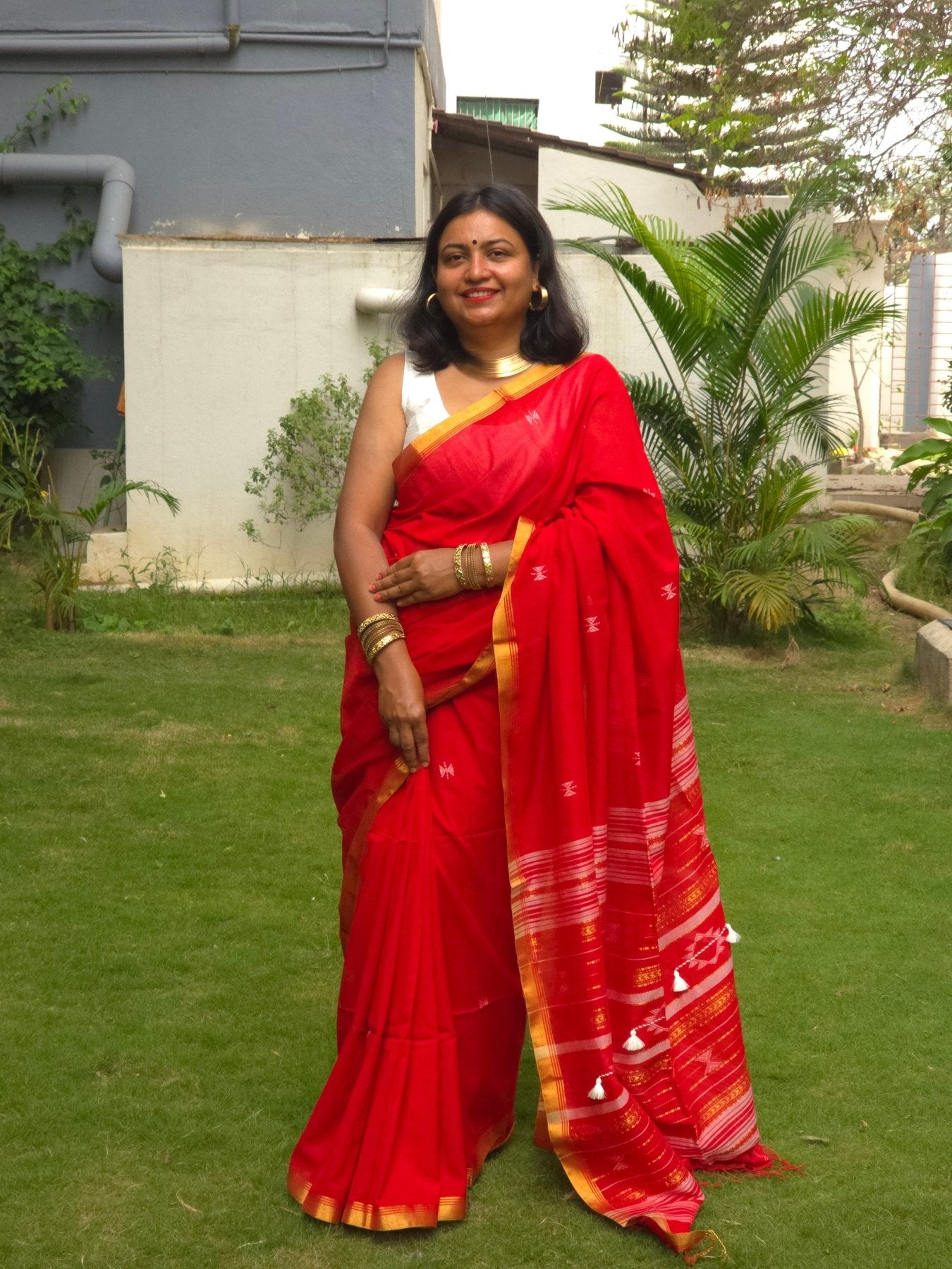 Deepika - Pure Cotton Handloom saree - Oagh India