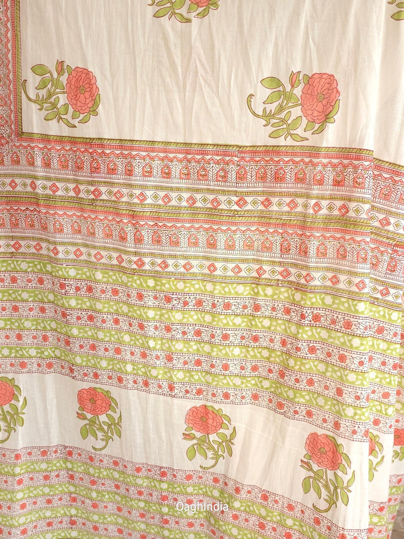 Dudet : Bagru Handblocked Pure Cotton Saree