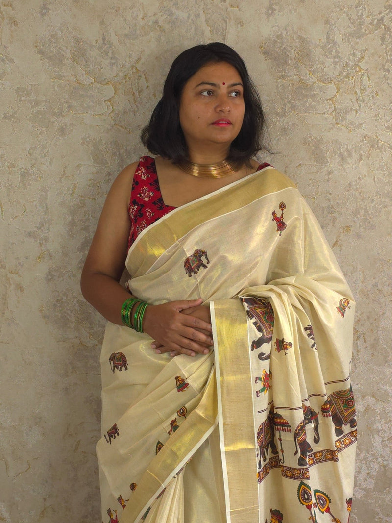 Dwarpala : Traditional Onam Saree From Kerala