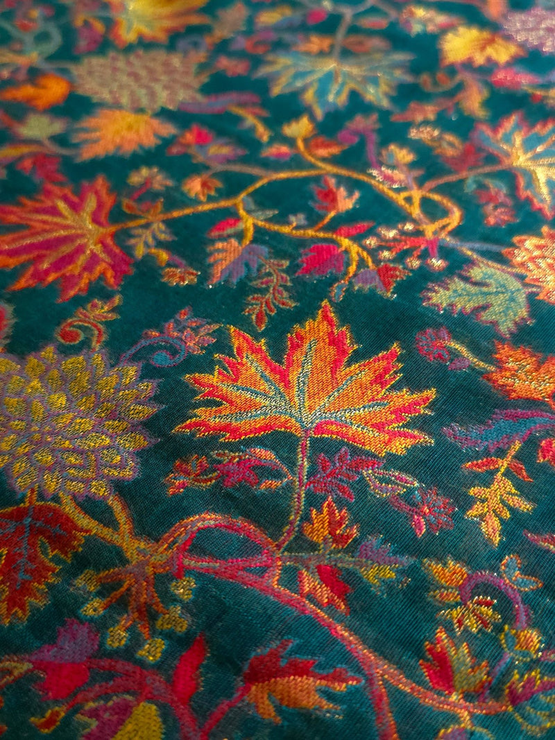 Eshal - Green (New) : Authentic Kashmiri Saree - Oagh India