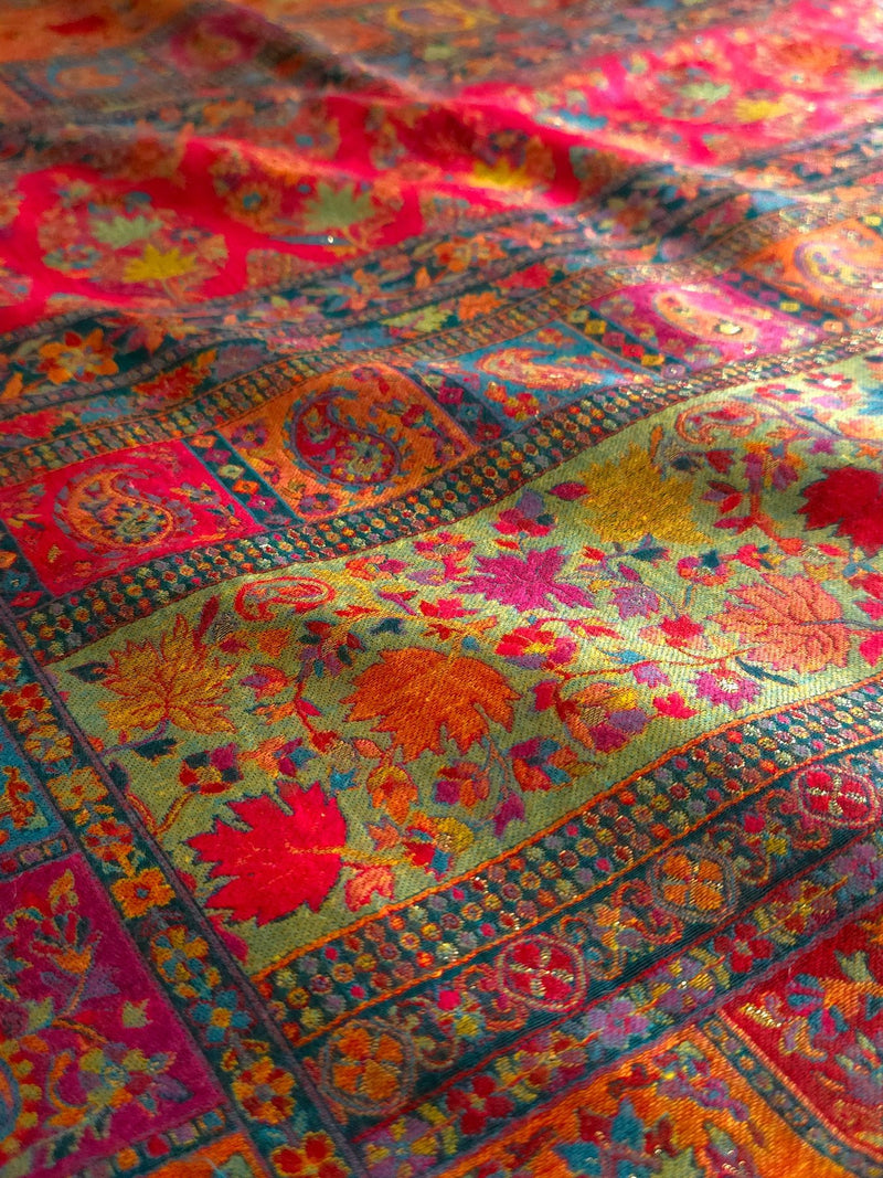 Eshal - Green (New) : Authentic Kashmiri Saree - Oagh India