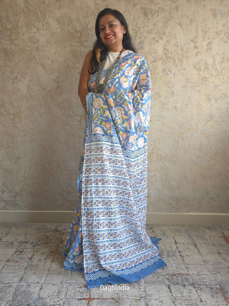 Flair : Bagru Handblocked Pure Cotton Saree