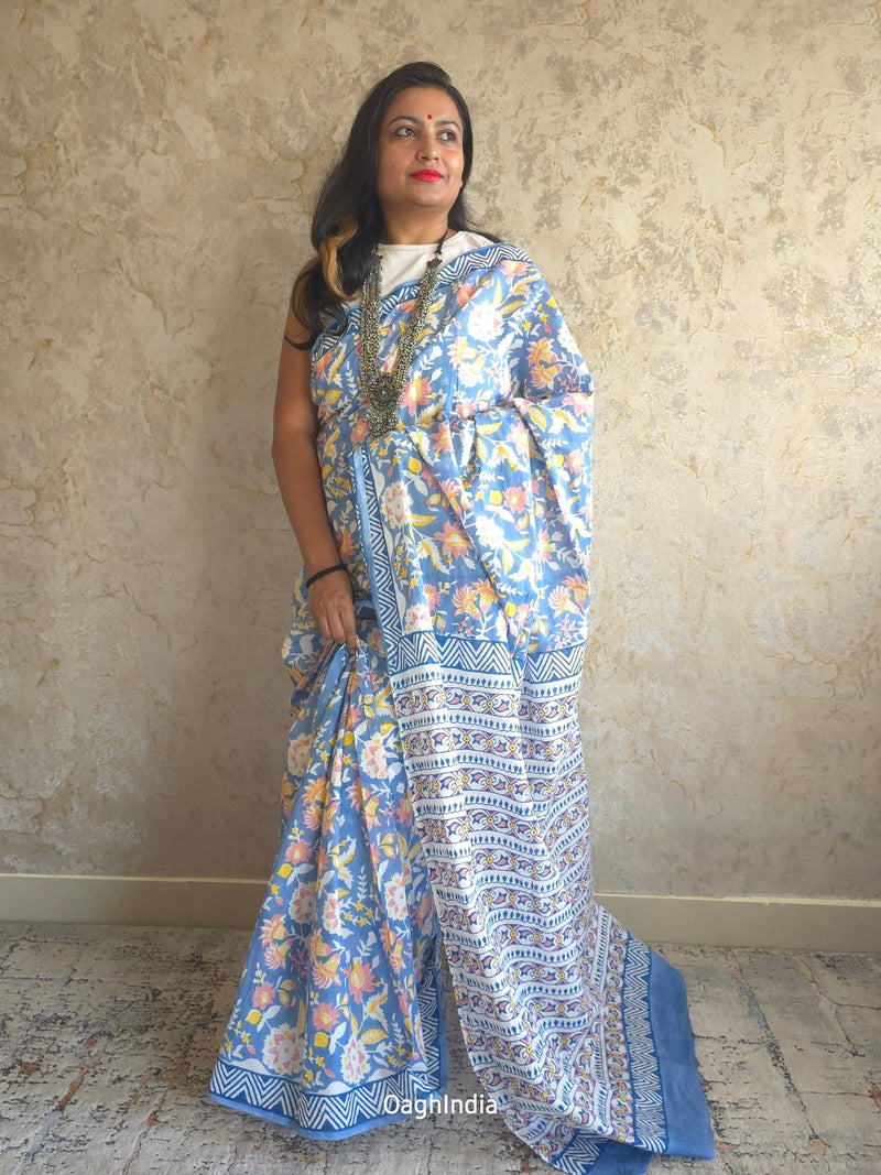 Flair : Bagru Handblocked Pure Cotton Saree
