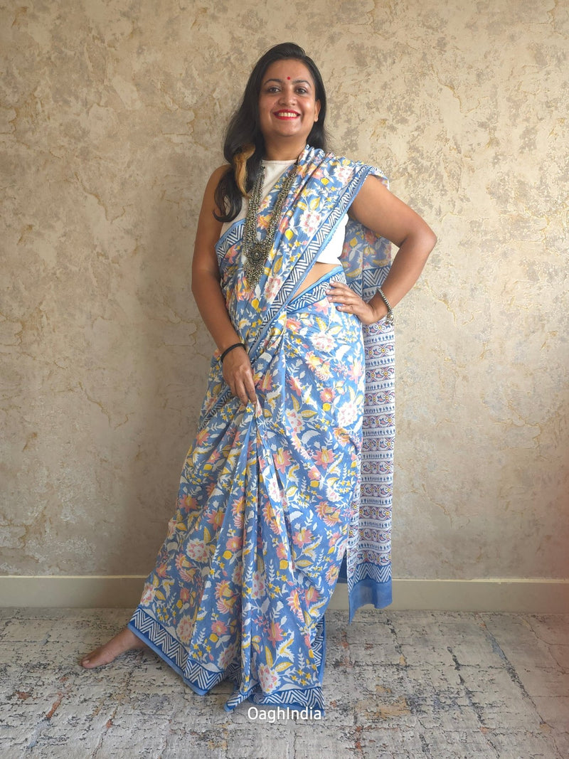 Flair : Bagru Handblocked Pure Cotton Saree