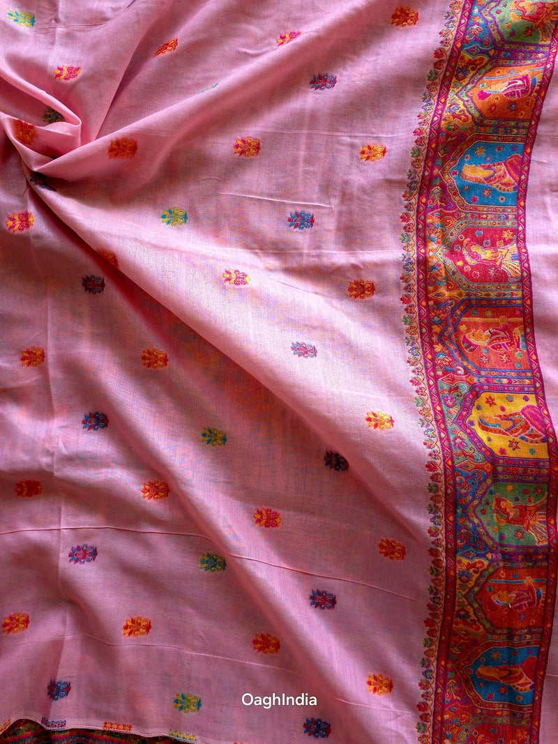 Gauhar : Pink : Authentic Kashmiri Saree
