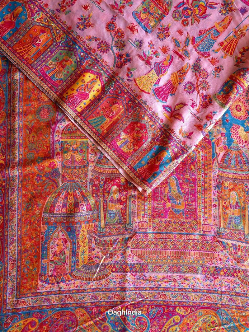 Gauhar : Pink : Authentic Kashmiri Saree