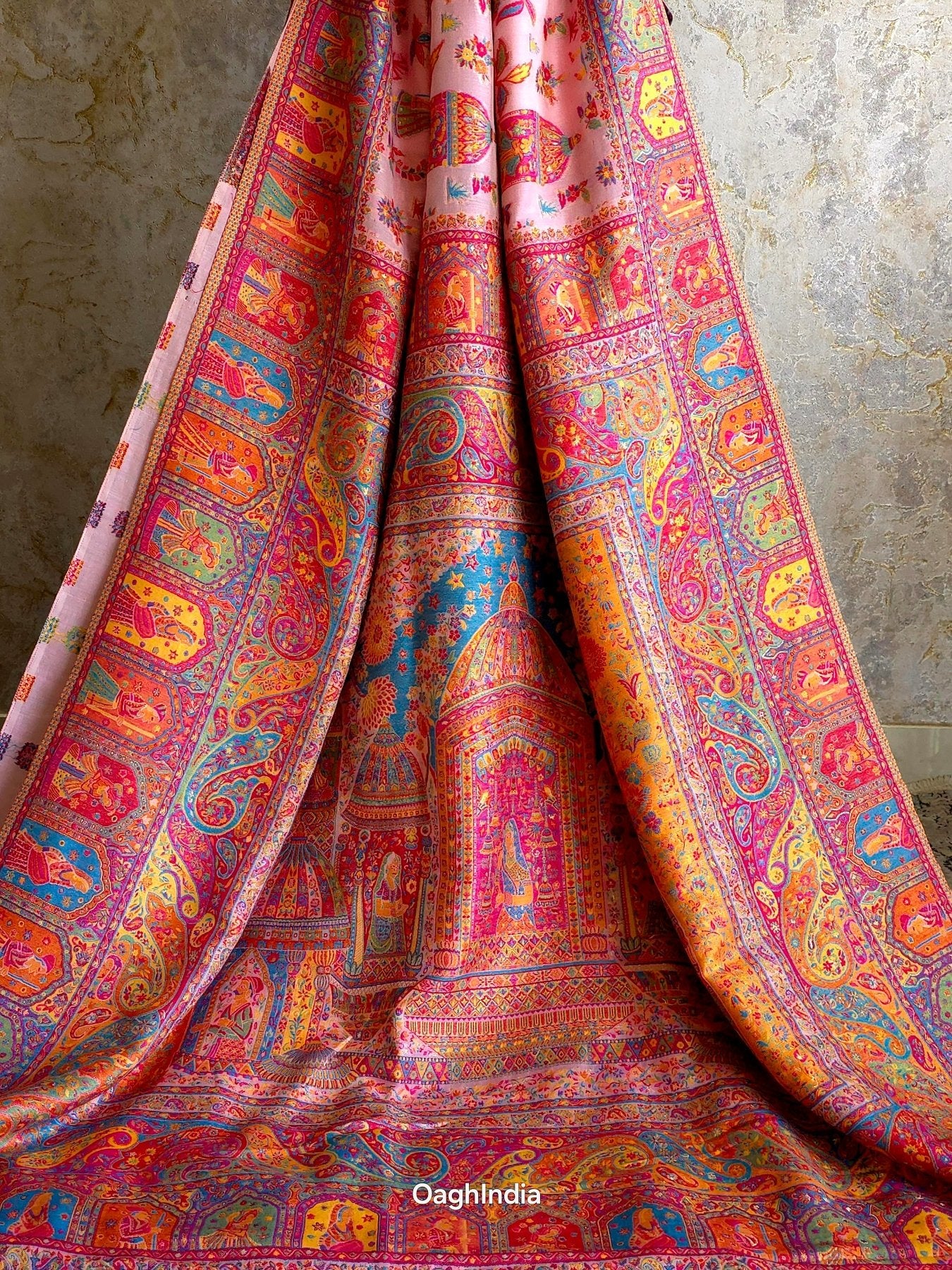 Gauhar : Pink : Authentic Kashmiri Saree