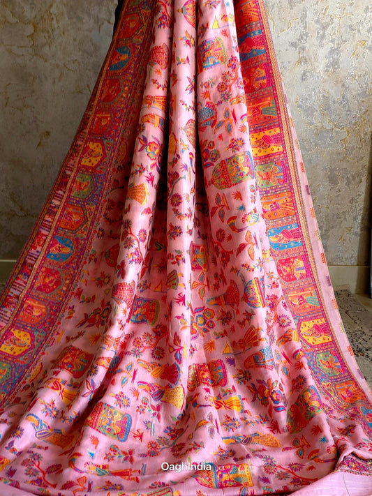 Gauhar : Pink : Authentic Kashmiri Saree