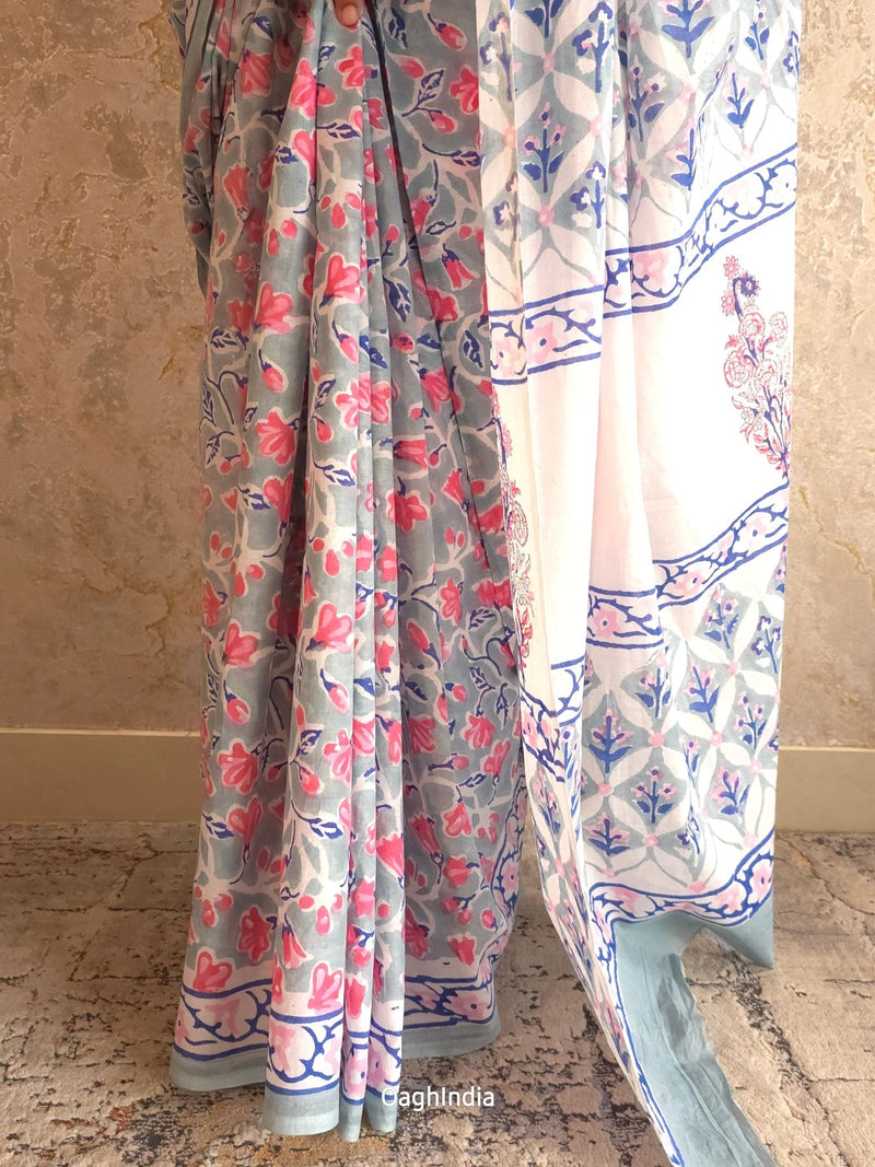 Grace : Bagru Handblocked Pure Cotton Saree