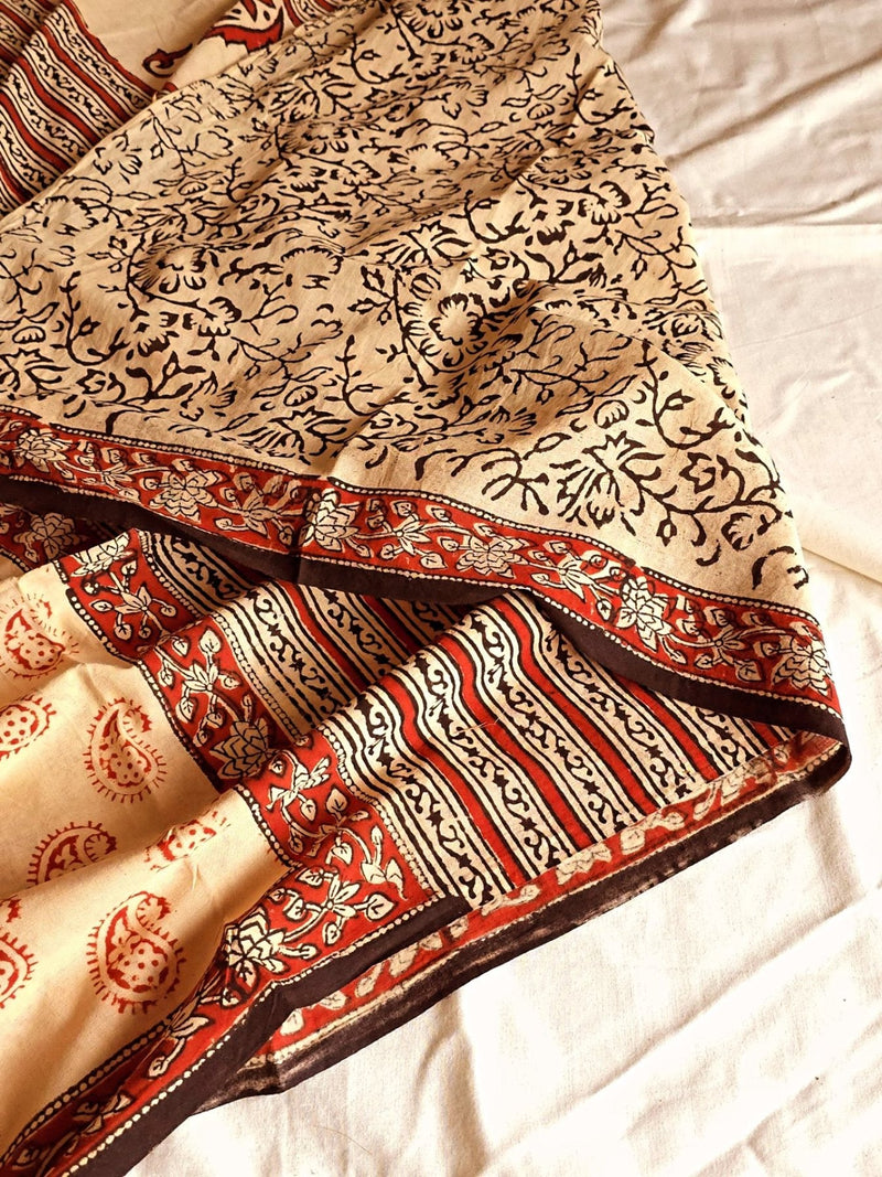 Gul-e-bahar : Bagru Handblocked Pure Cotton Saree