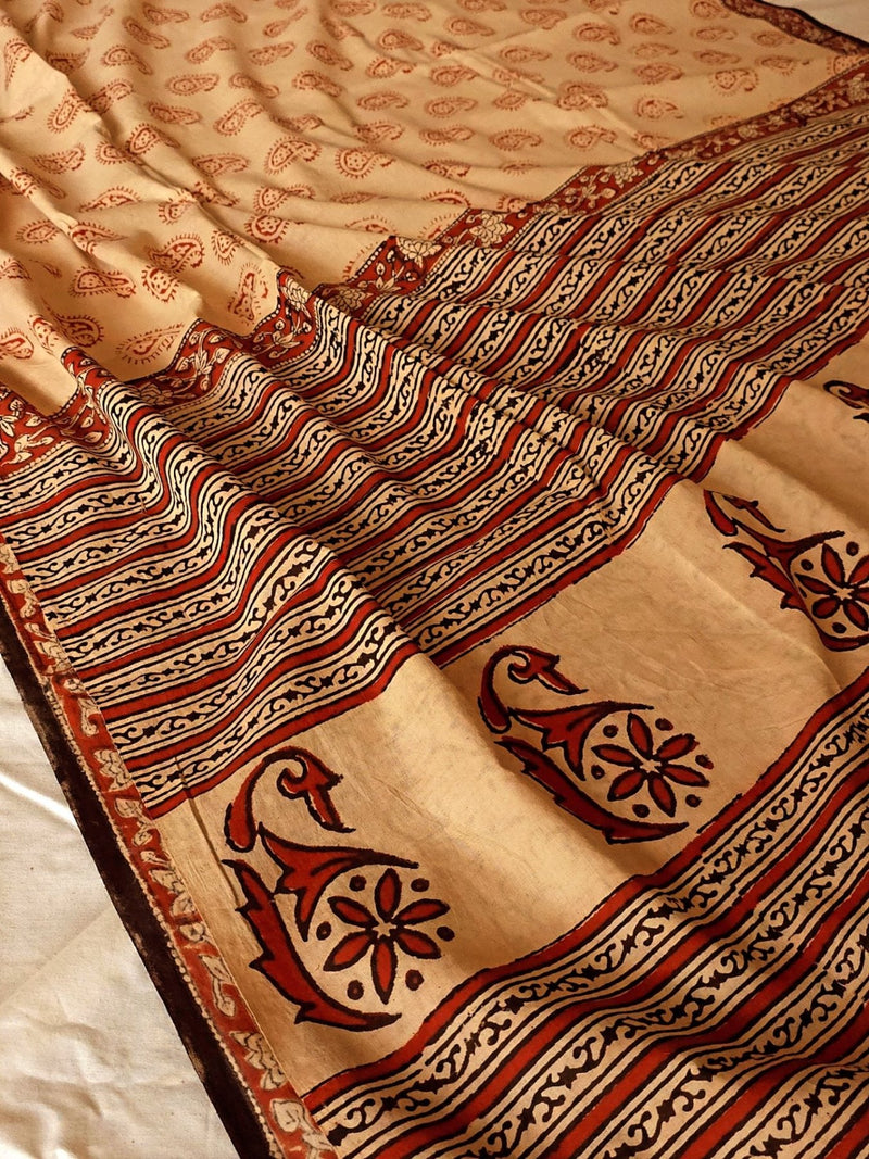 Gul-e-bahar : Bagru Handblocked Pure Cotton Saree