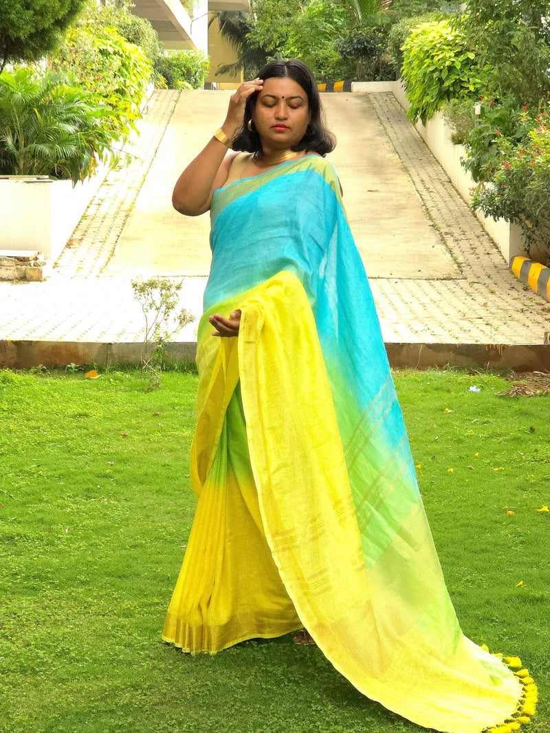 Inaya - Authentic Bhagalpur Linen Saree