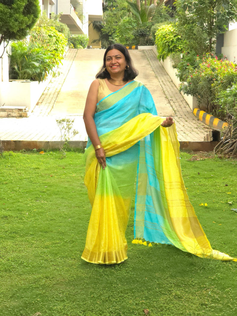 Inaya - Authentic Bhagalpur Linen Saree