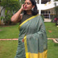 Kanmani – Pure Cotton Sage Green Saree