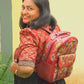 Kashmiri Backpack – Maroon | Velvet Floral Embroidered Backpack for Women - Oagh India