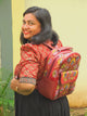 Kashmiri Backpack – Maroon | Velvet Floral Embroidered Backpack for Women - Oagh India