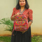 Kashmiri Backpack – Maroon | Velvet Floral Embroidered Backpack for Women - Oagh India