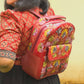 Kashmiri Backpack – Maroon | Velvet Floral Embroidered Backpack for Women - Oagh India