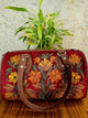 Kashmiri Duffel Bag – Maroon | Velvet Floral Duffel Bag for Women