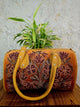 Kashmiri Duffel Bag – Mustard | Velvet Floral Duffel Bag for Women