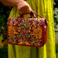 Kashmiri Tote Bag – Maroon | Velvet Floral Tote for Women - Oagh India