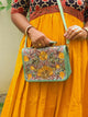 Kashmiri Tote Bag – Sage Green | Embroidered Velvet Floral Tote for Women - Oagh India
