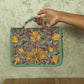 Kashmiri Tote Bag – Sage Green | Embroidered Velvet Floral Tote for Women - Oagh India