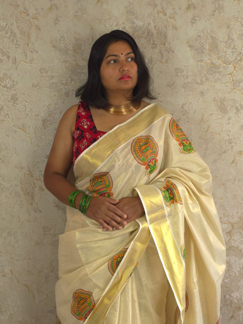 Kathakali : Traditional Onam Saree From Kerala