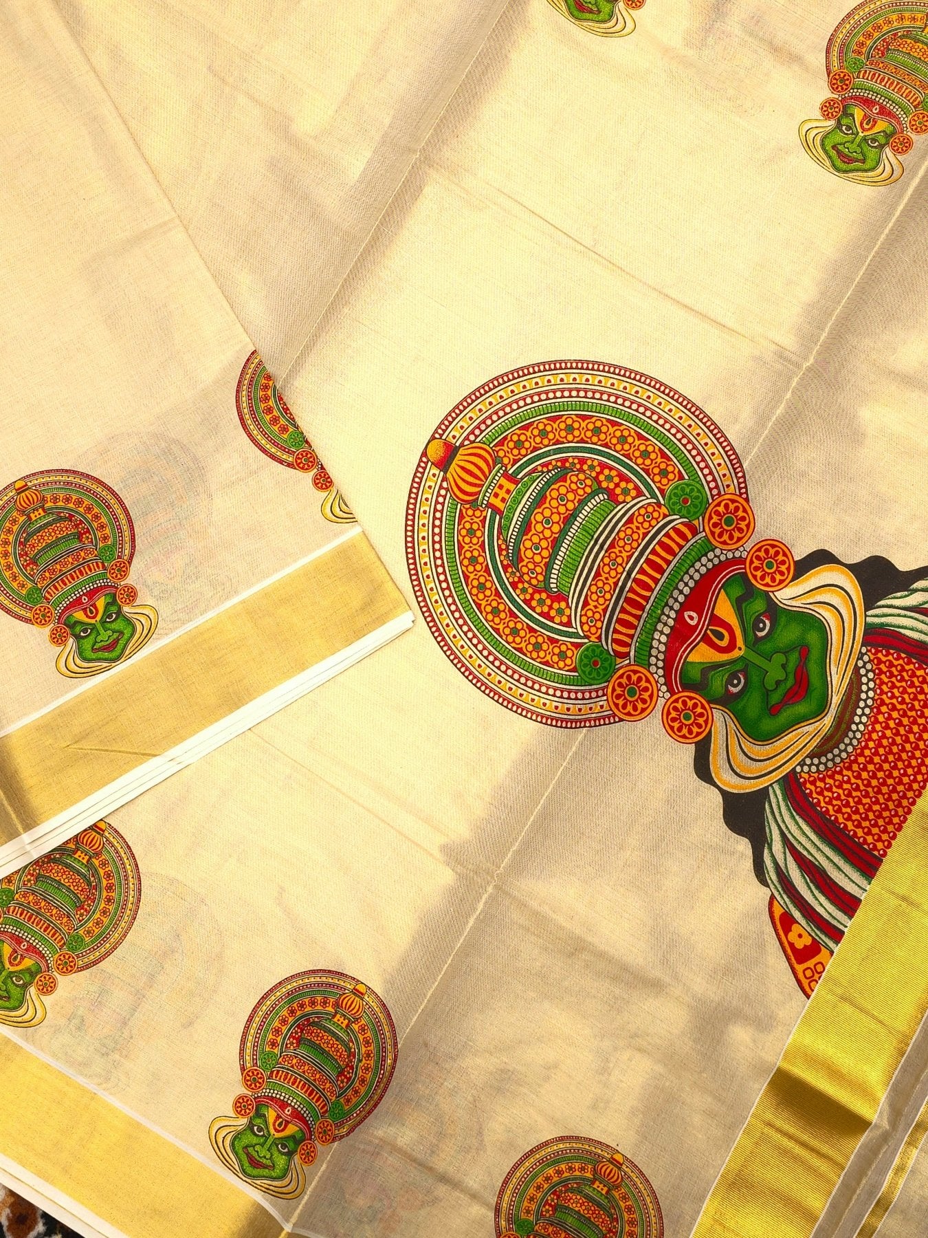 Kathakali : Traditional Onam Saree From Kerala