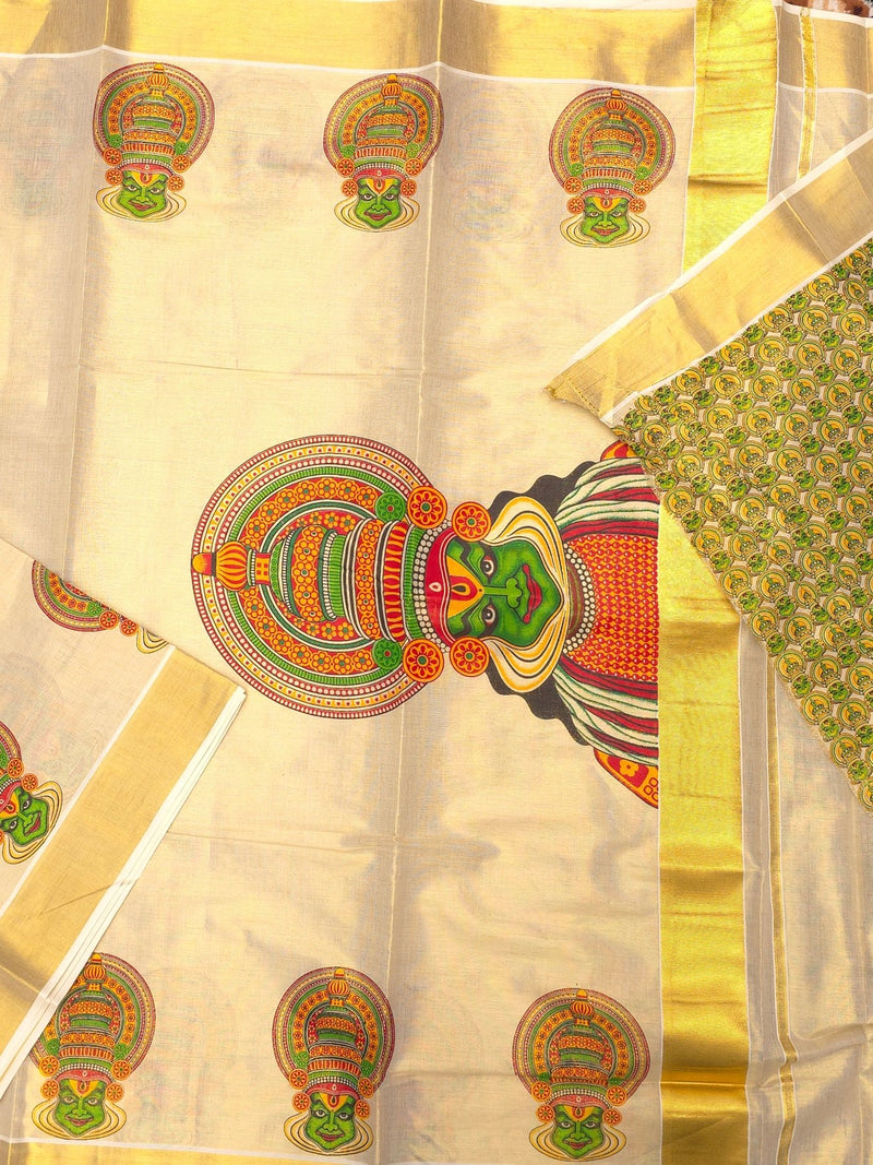 Kathakali : Traditional Onam Saree From Kerala