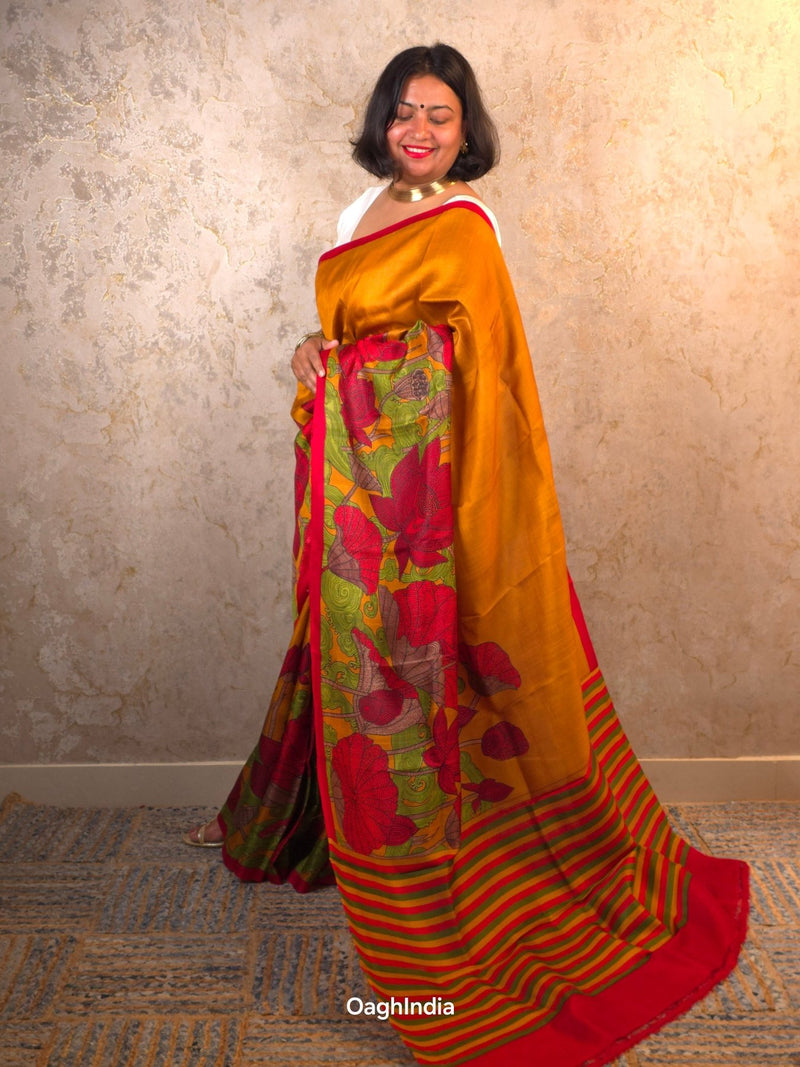 Kaveri : Pure Silk Abstract Art Saree (Silk Mark) - Oagh India