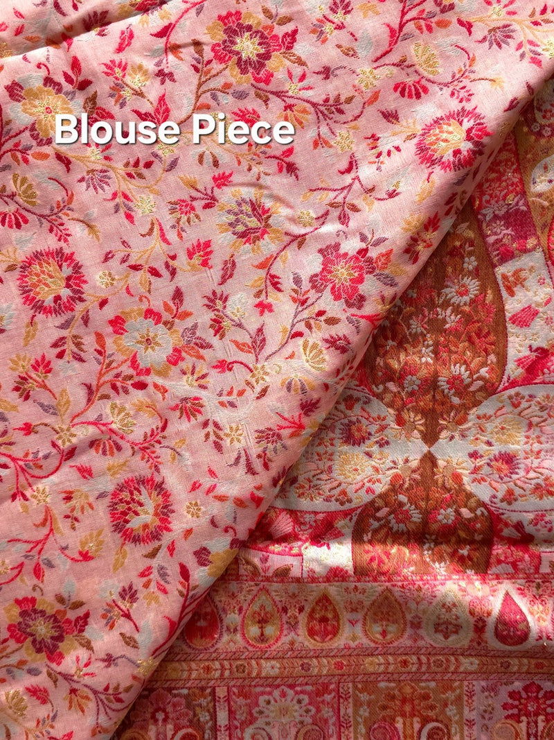 Kong Posh (Blush Pink): Authentic Kashmiri Heritage Saree