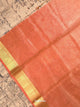 Kora Tissue Banarasi Blouse Piece Light Orange - Oagh India