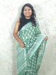 Lagoon Breeze  : Bagru Handblocked Linen Cotton Saree