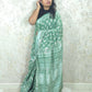 Lagoon Breeze  : Bagru Handblocked Linen Cotton Saree