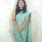 Lagoon Breeze  : Bagru Handblocked Linen Cotton Saree