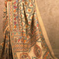 Lakshmi : Pure Silk Hand Painted Madhubani Art Saree (Silk Mark) - Oagh India