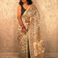 Lakshmi : Pure Silk Hand Painted Madhubani Art Saree (Silk Mark) - Oagh India