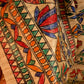 Lakshmi : Pure Silk Hand Painted Madhubani Art Saree (Silk Mark) - Oagh India