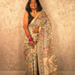 Lakshmi : Pure Silk Hand Painted Madhubani Art Saree (Silk Mark) - Oagh India