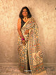 Lakshmi : Pure Silk Hand Painted Madhubani Art Saree (Silk Mark) - Oagh India