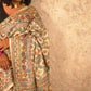 Lakshmi : Pure Silk Hand Painted Madhubani Art Saree (Silk Mark) - Oagh India