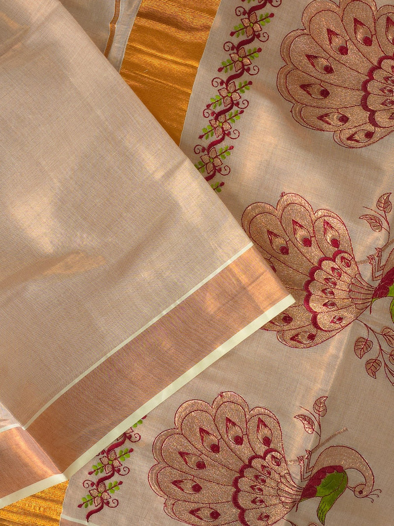 Meghamoru (Neon) : Traditional Onam Saree From Kerala