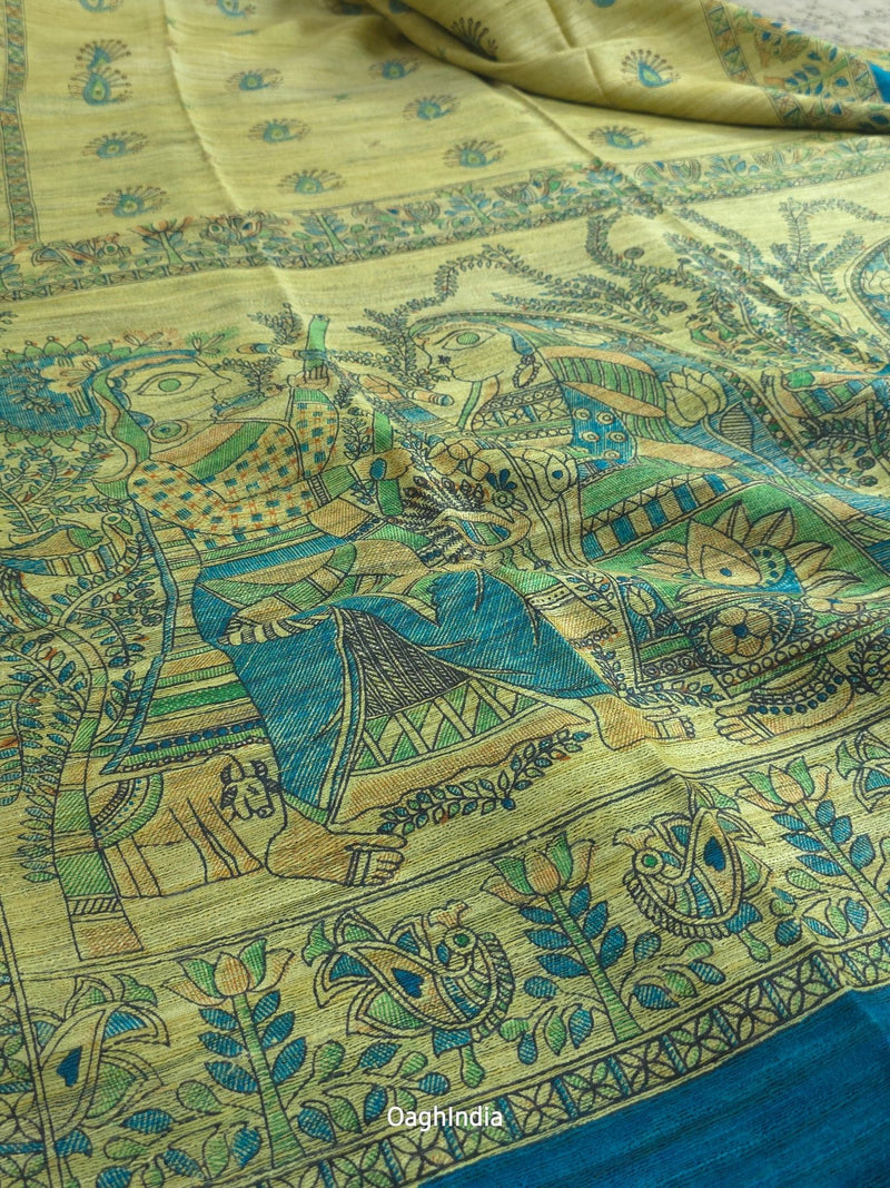 Mohak : Pure Silk Ghicha Madhubani Saree