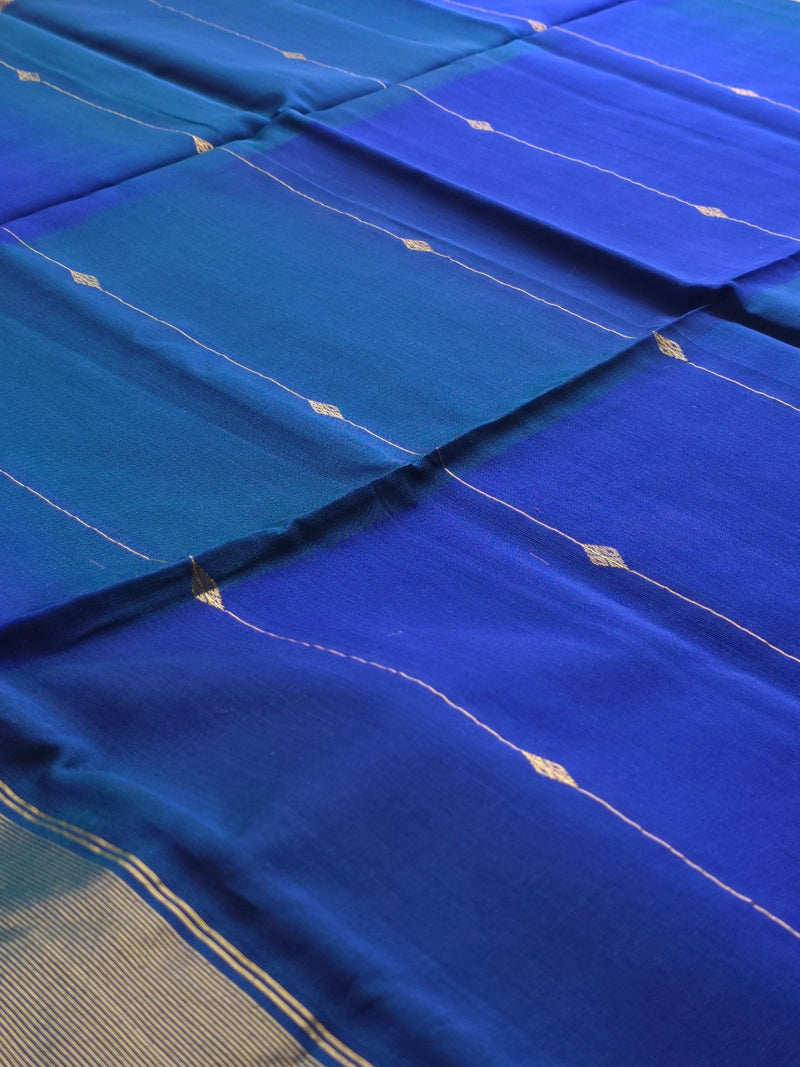 Morpankh (Dual Tone) - Pure Silk Cotton Saree