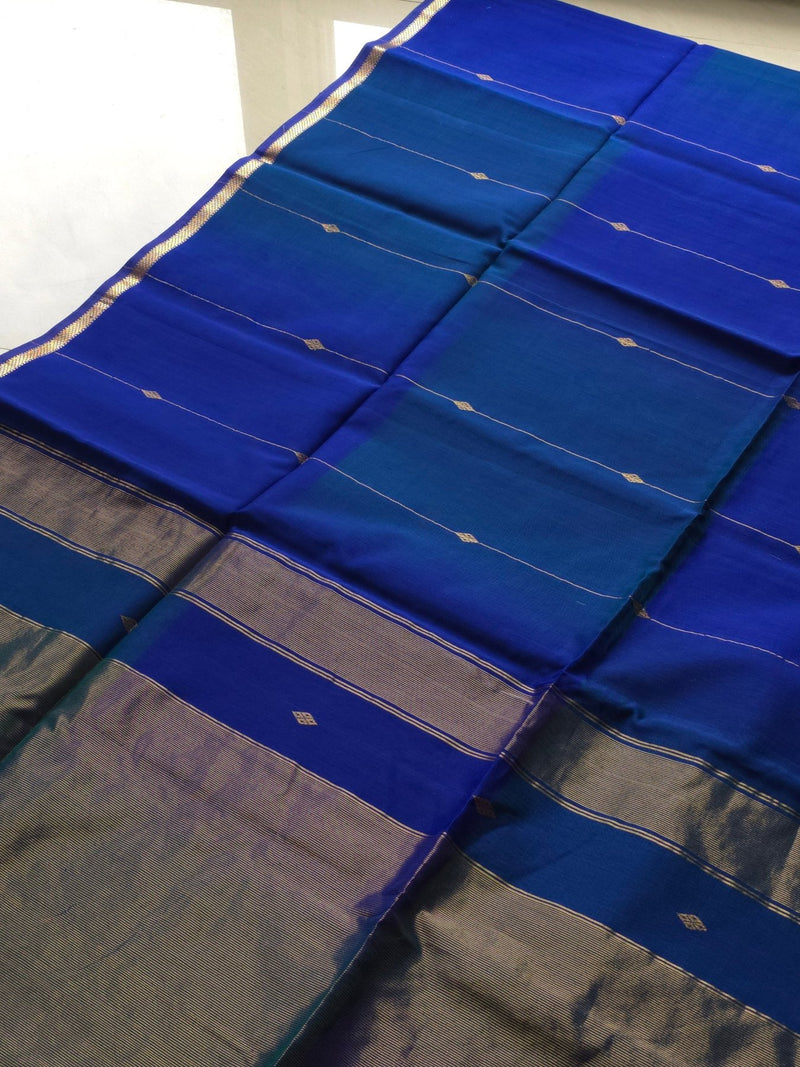 Morpankh (Dual Tone) - Pure Silk Cotton Saree