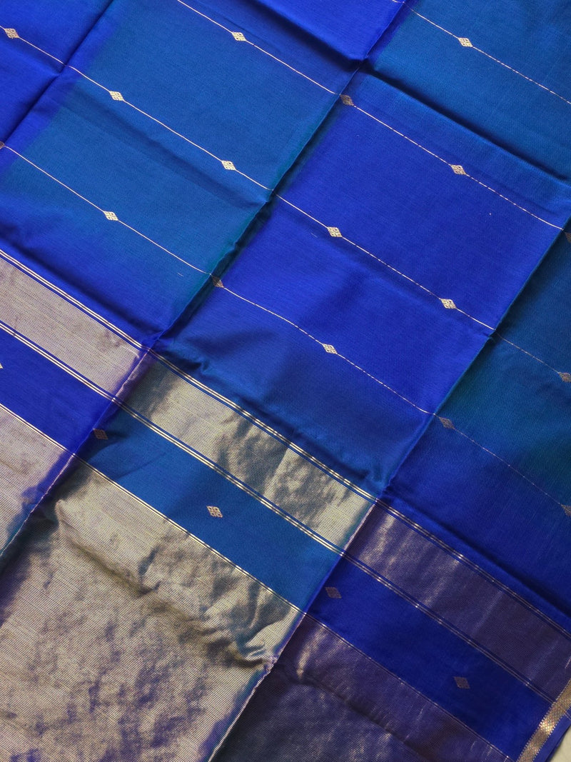 Morpankh (Dual Tone) - Pure Silk Cotton Saree