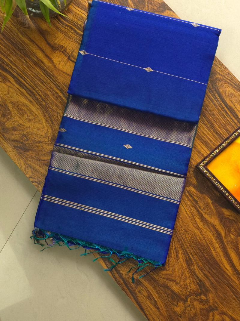 Morpankh (Dual Tone) - Pure Silk Cotton Saree