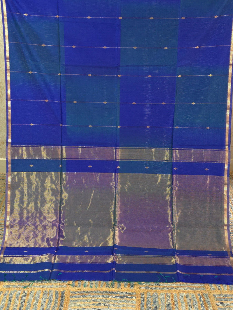 Morpankh (Dual Tone) - Pure Silk Cotton Saree